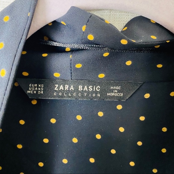 Zara Basic Polka Dot Wrap Blouse~XS - Picture 6 of 8